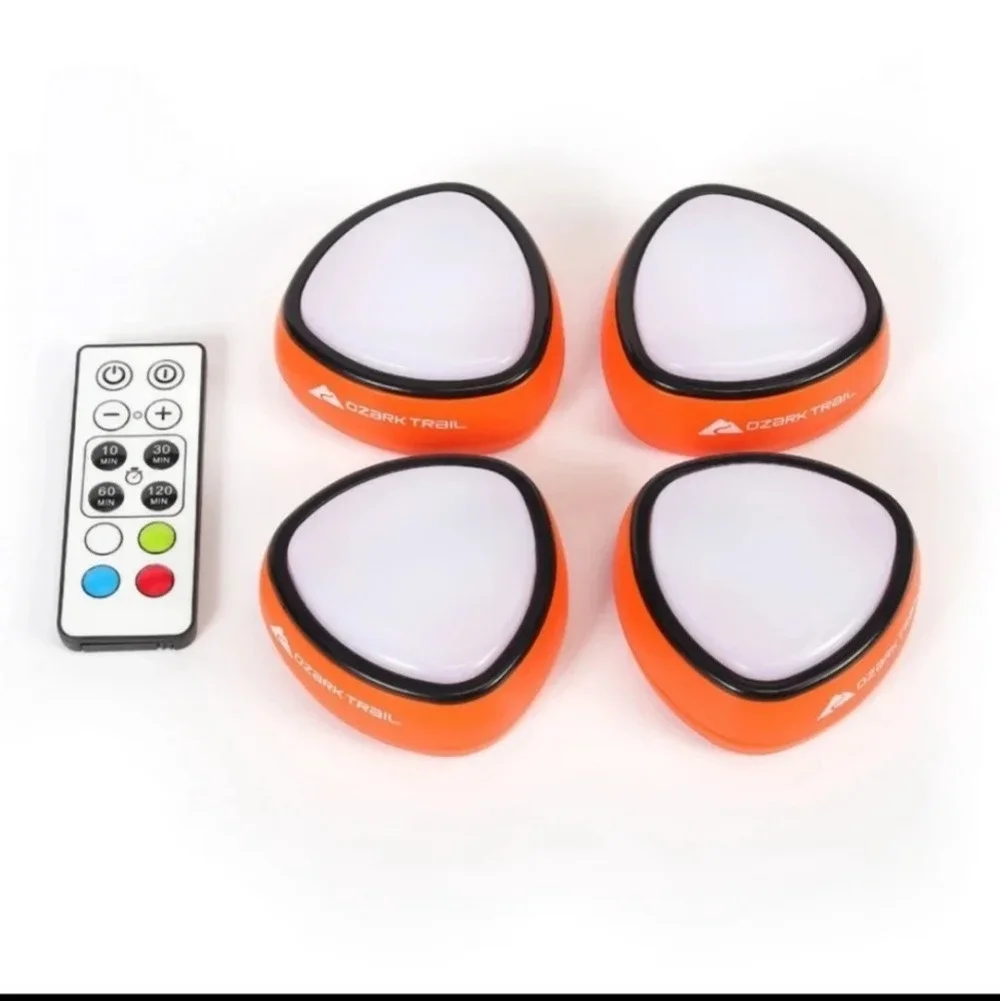 Ozark Trail LED Remote Control Camping Lights 4 Pack Lights NWT